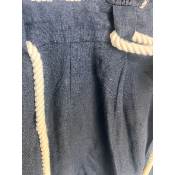 Alemais Sea Queen Scalloped Linen Playsuit Navy Nautical Halter AU 4 US 0 - Picture 8 of 14
